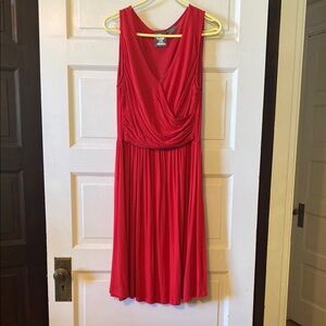 *BOGO closet deal* Anthropologie Red Sleeveless Faux Wrap Dress